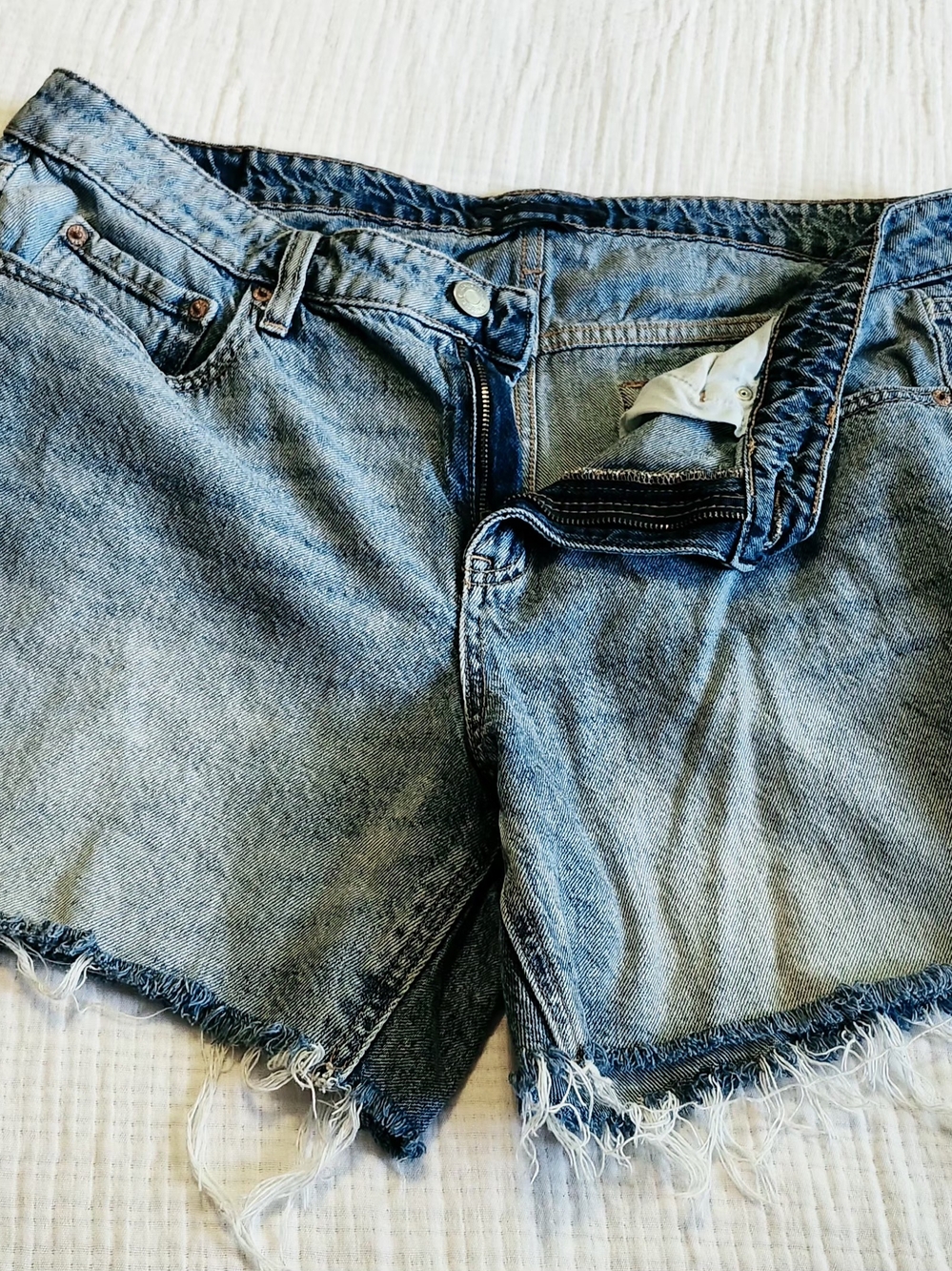 Aeropostale Light Blue Distressed Denim Cutoff Shorts